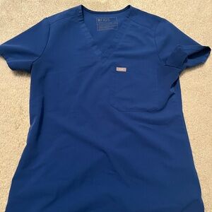 Figs Royal Blue Technical Scrub Top